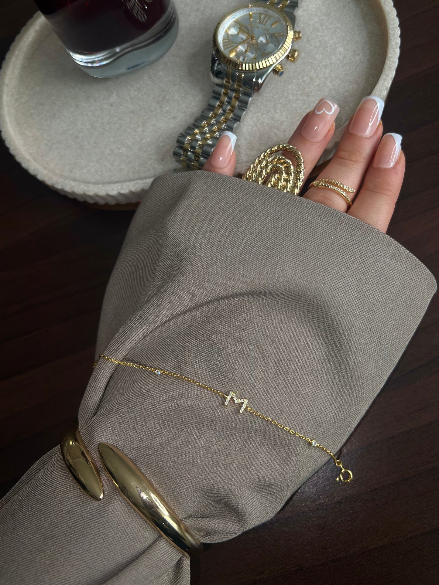 Bracelet Lettre avec diamants