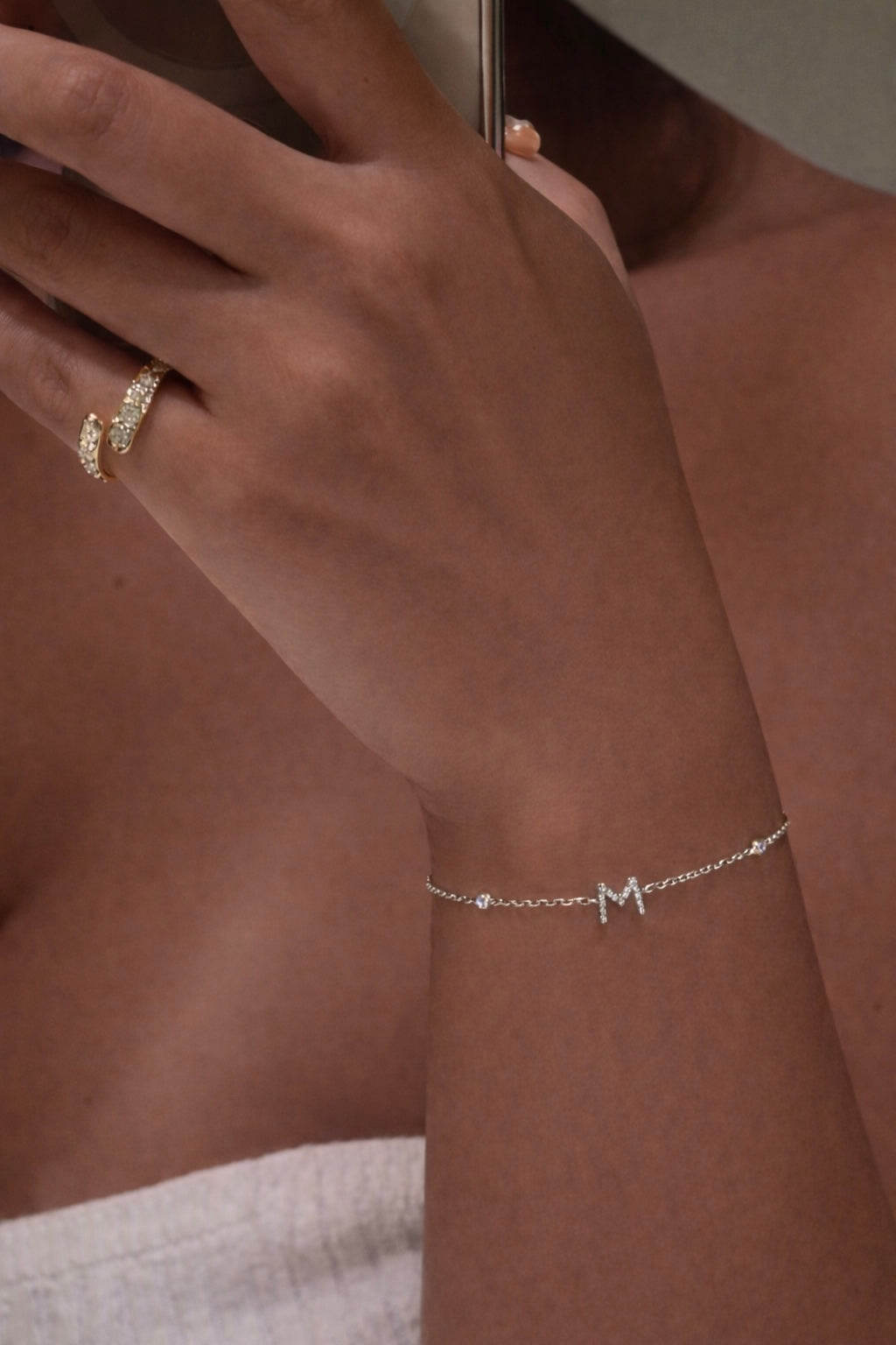 Bracelet Lettre avec diamants