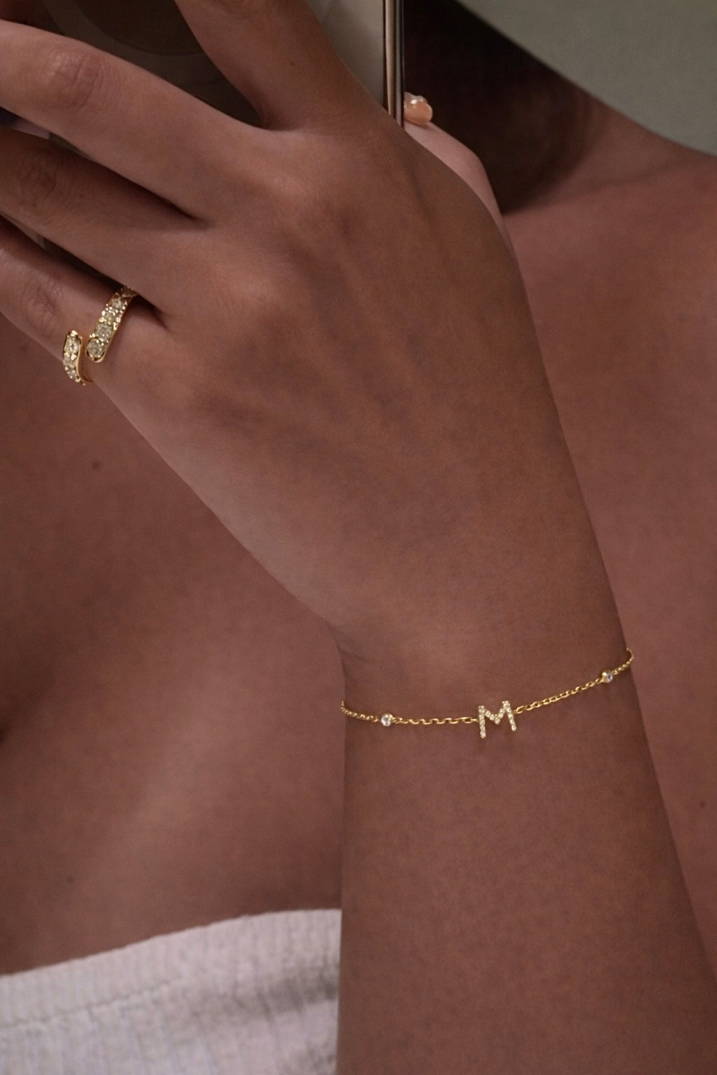 Bracelet Lettre avec diamants