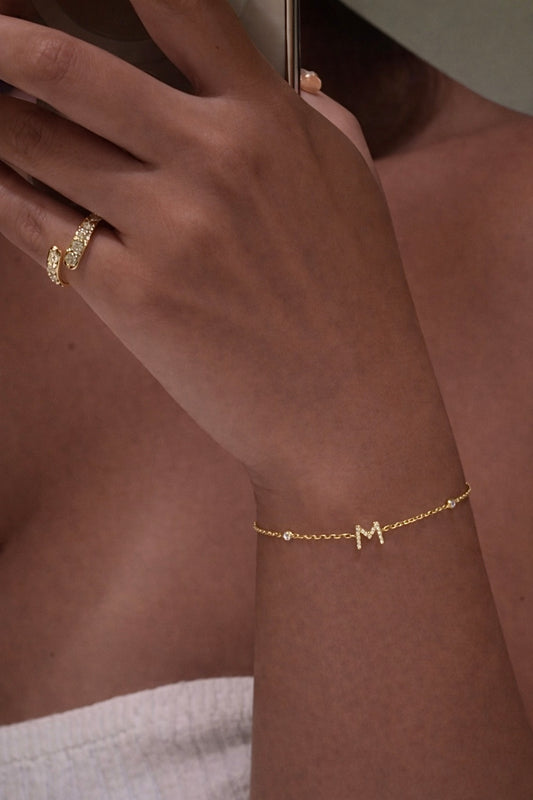 Bracelet Lettre avec diamants